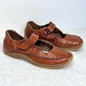 RIEKER Mary Jane Antistress Comfort Shoes Brown Leather EU 39 | US 8